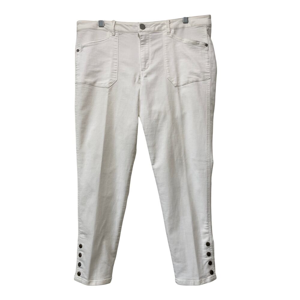 Democracy White Freedom Ankle Skimmer Jeans Size 16 Stretch Casual Resort Travel